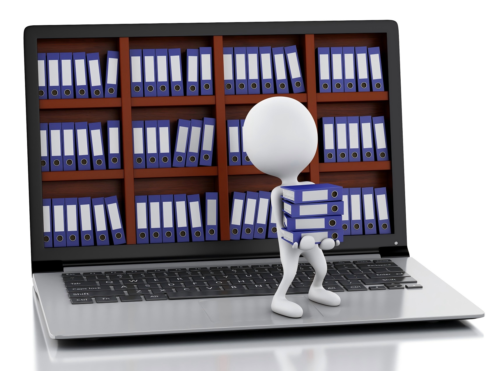 3d White people with Laptop and files-S.jpg